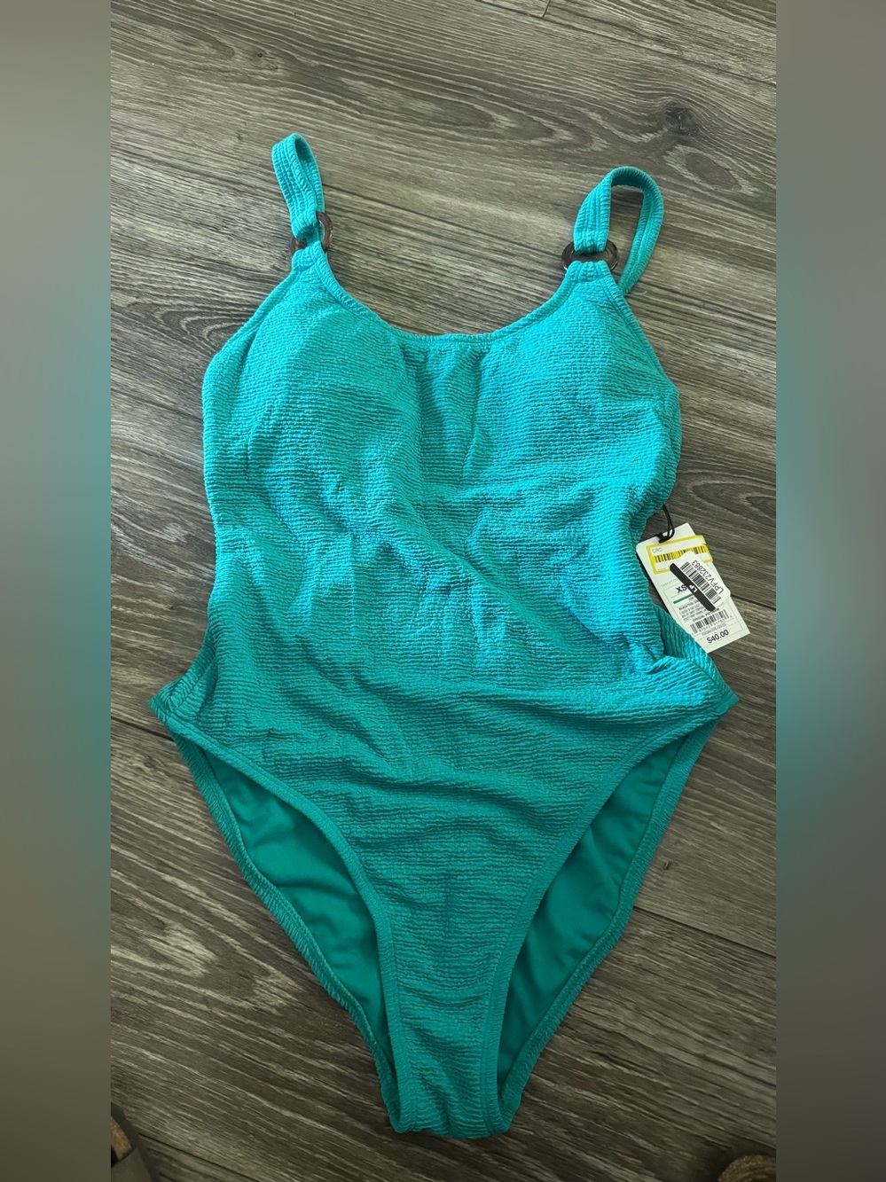 NWT Shade & Shore Teal Textured One-Piece Swimsuit